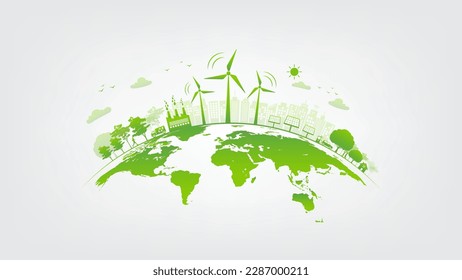 Earth day, World environment day and sustainable development concept, vector illustration