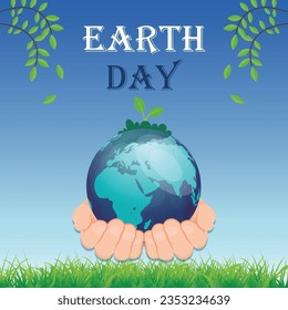	
Earth day world globe concept happy mother earth