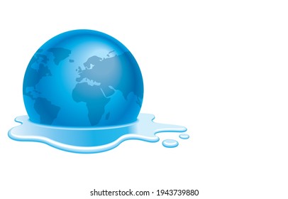 Earth Day and World water day for Living and Environment Concept. Illustration, shape, line, art, graphic and background in vector isolated on background.