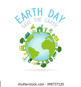 Earth Day.Save the Earth concept.Vector illustration