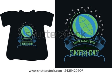 Earth Daytypography global human t shirt design