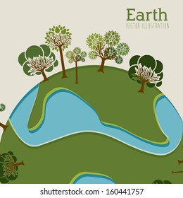 earth  design over beige background vector illustration   