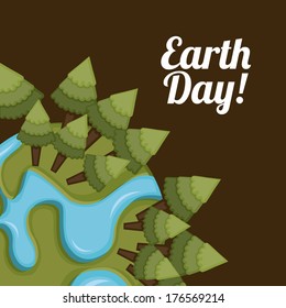 earth design over brown background vector illustration