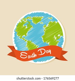 earth design over pink background vector illustration