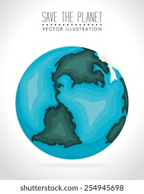 Earth design over white background, vector illustration.