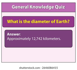 Earth diameter quiz general knowledge question answer geography science education learning trivia test 12742 km