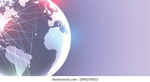earth with digital network connection background