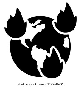 Earth Disasters vector icon. Style is flat symbol, black color, rounded angles, white background.