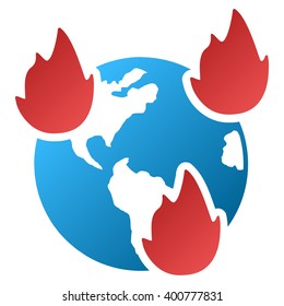 Earth Disasters vector toolbar icon for software design. Style is a gradient icon symbol on a white background.