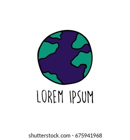 Earth doodle icon
