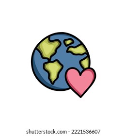 Icono del garabato de la Tierra, ilustración del vector