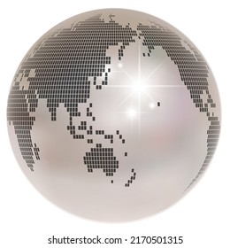 Earth dot world silhouette icon