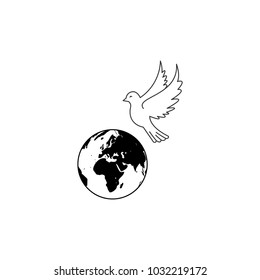 Earth dove peace icons