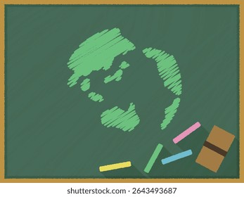 Earth drawn on a blackboard Image of SDGs Background material