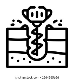 earth drilling equipment line icon vector. earth drilling equipment sign. isolated contour symbol black illustration