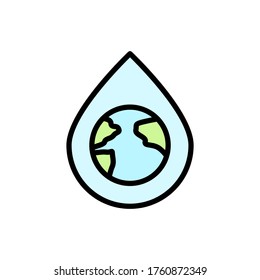 Earth, drop icon. Simple color with outline vector elements of mother earth day icons for ui and ux, website or mobile application