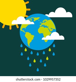 earth drops rain clouds sun climate change