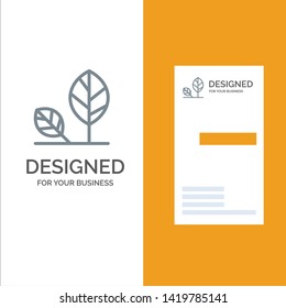 Earth, Eco, Environment, Leaf, Nature Grey Logo Design and Business Card Template