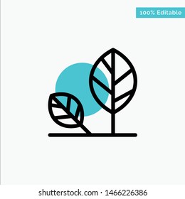 Earth, Eco, Environment, Leaf, Nature turquoise highlight circle point Vector icon. Vector Icon Template background