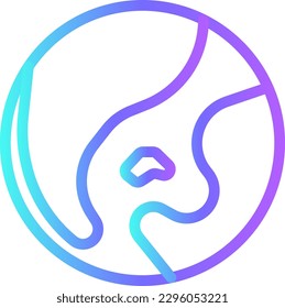 Earth Eco friendly icon with blue duotone style. world, globe, global, planet, sphere, geography, land. Vector illustration