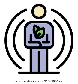 Icono ecologista de la Tierra. Esquema ecologista de la Tierra vectorial color plano aislado