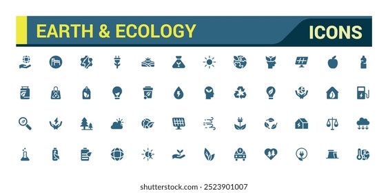 Earth and ecology icon set. Glyph collection for web and ui. eco filled icons pack, Solid icons set. Net zero vector illustration.