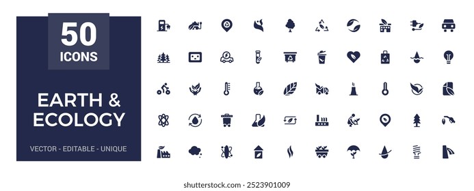 Earth and ecology icon set. Glyph collection for web and ui. eco filled icons pack, Solid icons set. Net zero vector illustration.