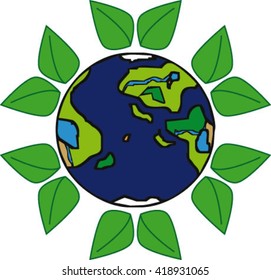 Earth, ecology, vector illustration