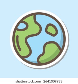 earth editable cartoon style sticker vector