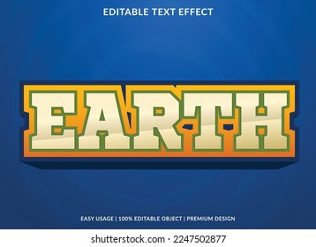 earth editable text effect template with abstract background and modern style