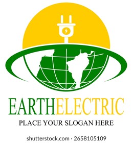 Modelo de logotipo de vetor elétrico terrestre
