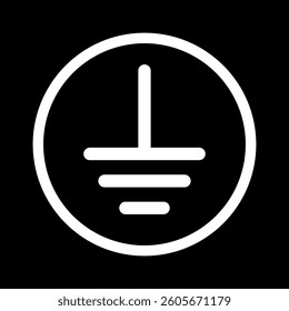 Earth electrical grounding symbol vector illustration, Electrical grounding icon, Electrical earth sign, Grounding symbol, protective earth ground symbol icon in electricity, grounding sign isolated.