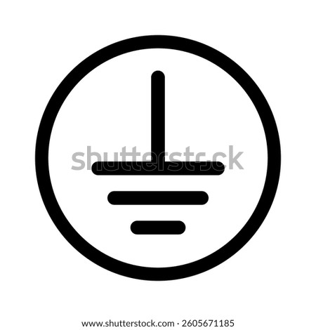 Earth electrical grounding symbol vector illustration, Electrical grounding icon, Electrical earth sign, Grounding symbol, protective earth ground symbol icon in electricity, grounding sign isolated.