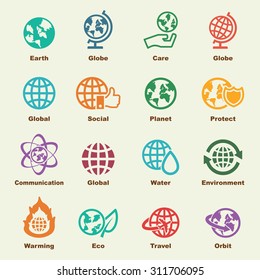 earth elements, vector infographic icons