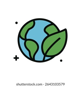 Earth embraces natures growth in harmony. Icon symbol illustration
