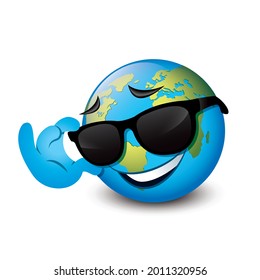 4 Black Earth Cartoon Characters Wearing Sunglasses Images, Stock ...