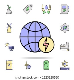 Earth energy icon. sustainable energy icons universal set for web and mobile