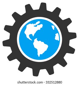 Earth Engineering vector icon. Style is flat symbol, rounded angles, white background.