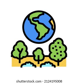 earth environment color icon vector. earth environment sign. isolated symbol illustration