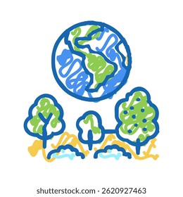 earth environment doodle icon sketch vector. earth environment sign. isolated symbol illustration