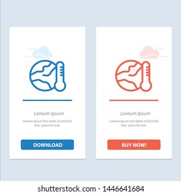 Earth, Environment, Global, Hot, Temperature  Blue and Red Download and Buy Now web Widget Card Template