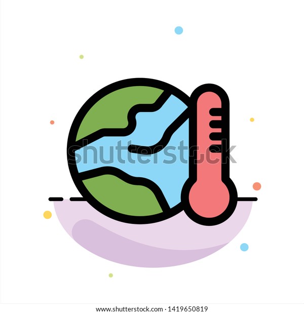 Earth, Environment, Global, Hot, Temperature\
Abstract Flat Color Icon\
Template