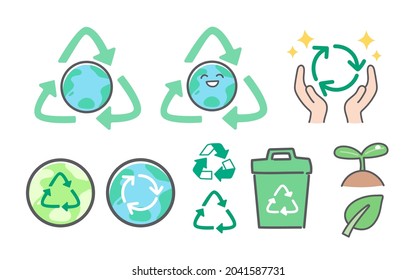 Umwelt und Illustration zum Recycling