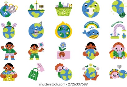 Earth And Environment Illustrations Vector Illustration. Illustration symbol design template for web mobile UI element.