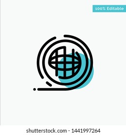 Earth, Environment, Planet, Shaping, Terra turquoise highlight circle point Vector icon