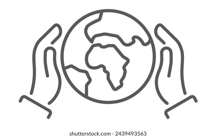 Earth and environment protection concept - vector, icon.