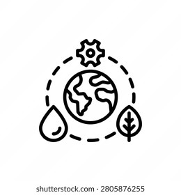 Earth and environmental engineering, green technology, renewable energy thin line icon. Vector illustration.