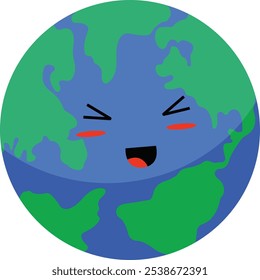 Estilo de Desenho Animado de Emoticon de Expressão da Terra