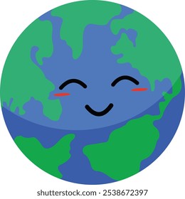 Estilo de Desenho Animado de Emoticon de Expressão da Terra