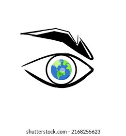 Earth eyeball illustration, can be used for illustrations, logos, vectors, icons, etc